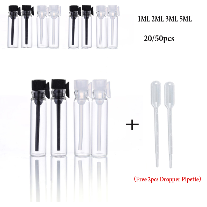 Perfume Fragrance Lab - 20/50pcs 1/2/3ml 빈 투명 유리 향수